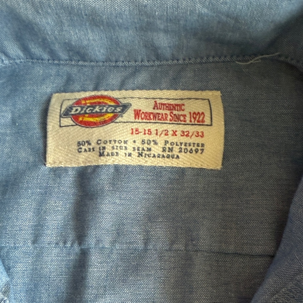 Dickies Chambray Blue Button-Up Shirt